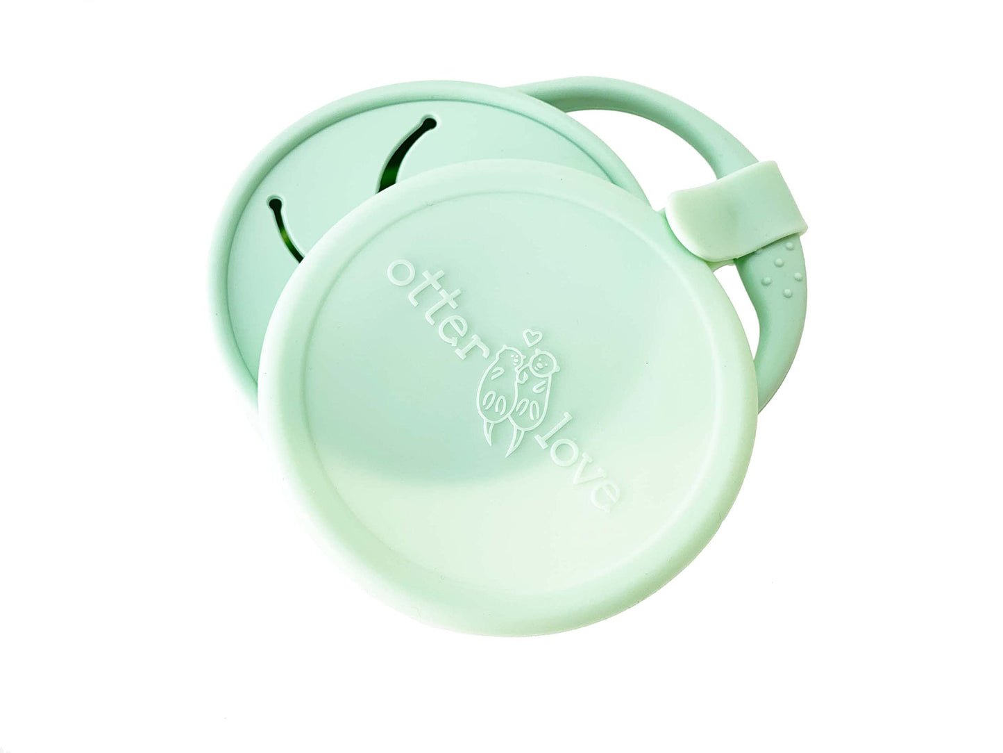 Otterlove Collapsable Silicone Snack Container With Attachable Lid | 100% Pure Lfgb Platinum Silicone With No Fillers | Snack Cu