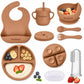 Tony Stark Baby Feeding Set, Silicone Tableware Kit For Baby, Bowl, Fork, Bib, Spoon, Cup & Suction Plates For Baby (Light Blue)