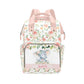 Noverbibi Custom Name Diaper Bag Customized Floral Elephant Mommy Nappy Bags with Multi Pocket & Large Capacity Personalized Nap
