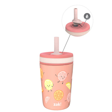 Zak Designs Kelso Tumbler Toddler Cup For Travel Or At Home, 12Oz Vacuum Insulated Stainless Steel Sippy Cup With Leak-Proof Des