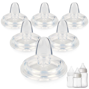 Sippy Spout Nipple for Evenflo Balance Plus Wide Neck Baby Bottles&Glass Bottle,Variable Flow, Silicone Conversion Nipples,6+ Mo
