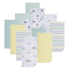 EVERYDAY KIDS 12 Pack Burp Cloths for Baby Boys and Girls - Sheeps, Clouds and Stars
