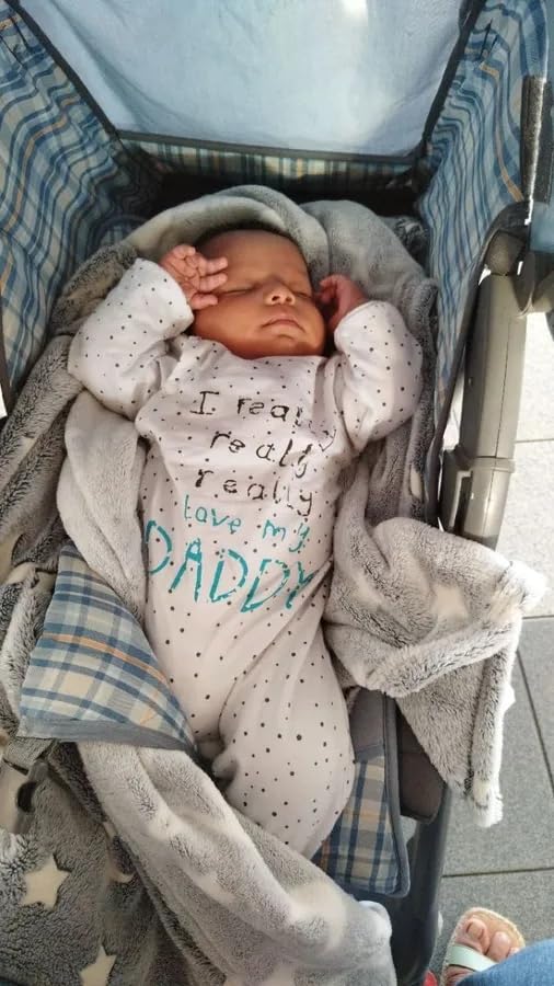 Kukitty Baby Boys Girls Romper I Really Love My Daddy And Mummy Print Jumpsuit (Daddy, 0-3 Months)