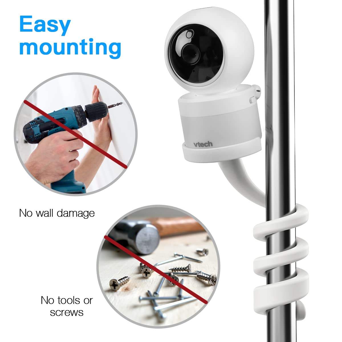 Koroao Baby Monitor Mount For Vtech Vm5463/Rm5764Hd /Rm5864Hd/ Rm7764Hd/Bm3800/Bm4700/ Bm5600/ Bm5700 Baby Monitor Versatile Twi