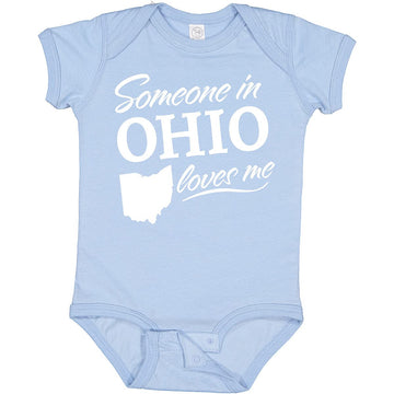 Inktastic Someone In Ohio Loves Me Baby Bodysuit 12 Months 0100 Light Blue 33A98