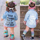 Toddler Long Sleeve Shirt Baby Boy Girl Plaid Top For Toddler Spring Winter Coat For Kid (White Letters, 6-7 T)