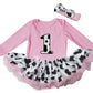 Petitebella Cow 1St Pink L/S Bodysuit Cow Tutu Baby Dress Nb-18M (6-12 Months)
