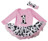 Petitebella Cow 1St Pink L/S Bodysuit Cow Tutu Baby Dress Nb-18M (6-12 Months)