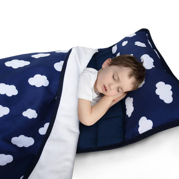 Toddler Nap Mat With Removable Pillow And Blanket, Nap Mats For Daycare Preschool Kindergarten, Lightweight Portable Travel Slee