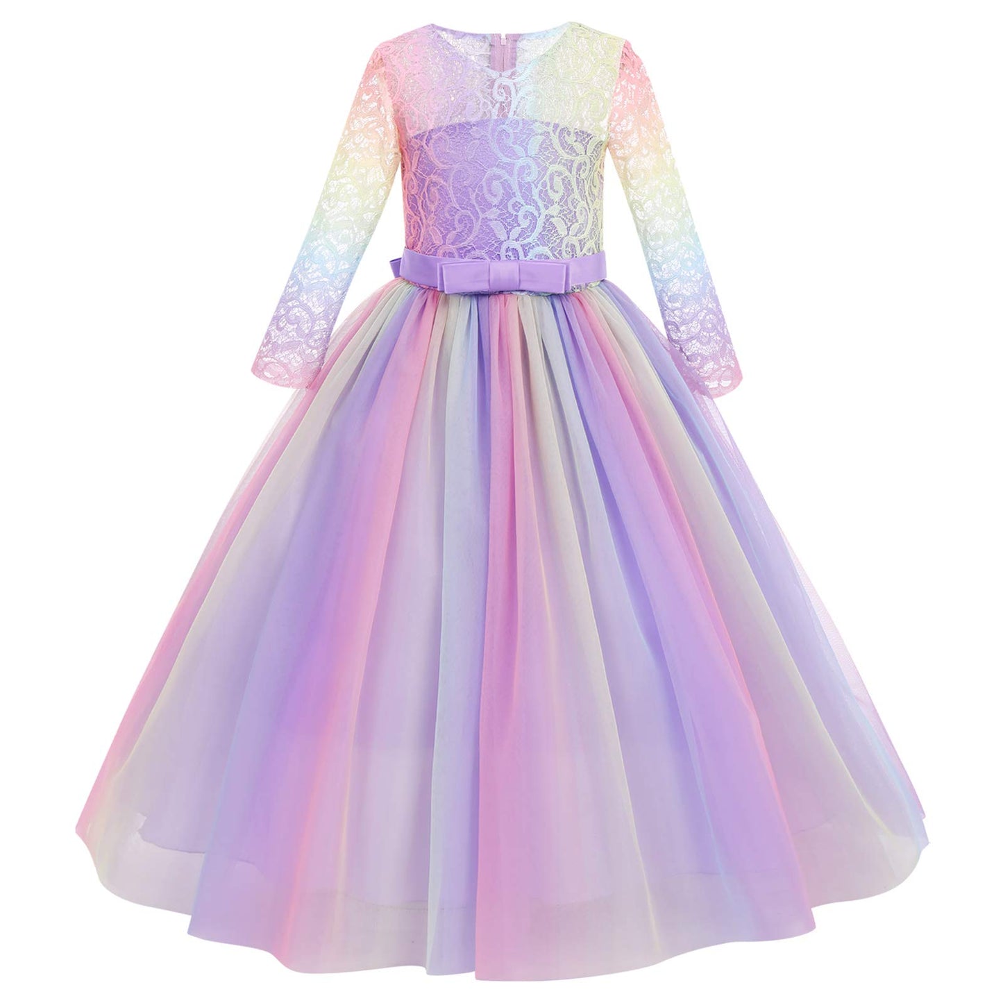 Toddler Girls Floral Lace Tulle Communion Pageant Holiday Dresses Kids Big Girls Princess Birthday Carnival Christmas Baptism Ch