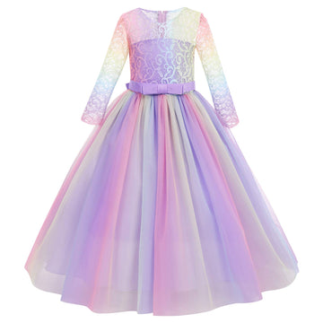 Toddler Girls Floral Lace Tulle Communion Pageant Holiday Dresses Kids Big Girls Princess Birthday Carnival Christmas Baptism Ch