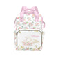 Noverbibi Custom Diaper Bag Personalized Floral Swan Casual Nursing Mommy Daypack with Insulated Pocket Customized Cute Diaper B