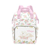 Noverbibi Custom Diaper Bag Personalized Floral Swan Casual Nursing Mommy Daypack with Insulated Pocket Customized Cute Diaper B