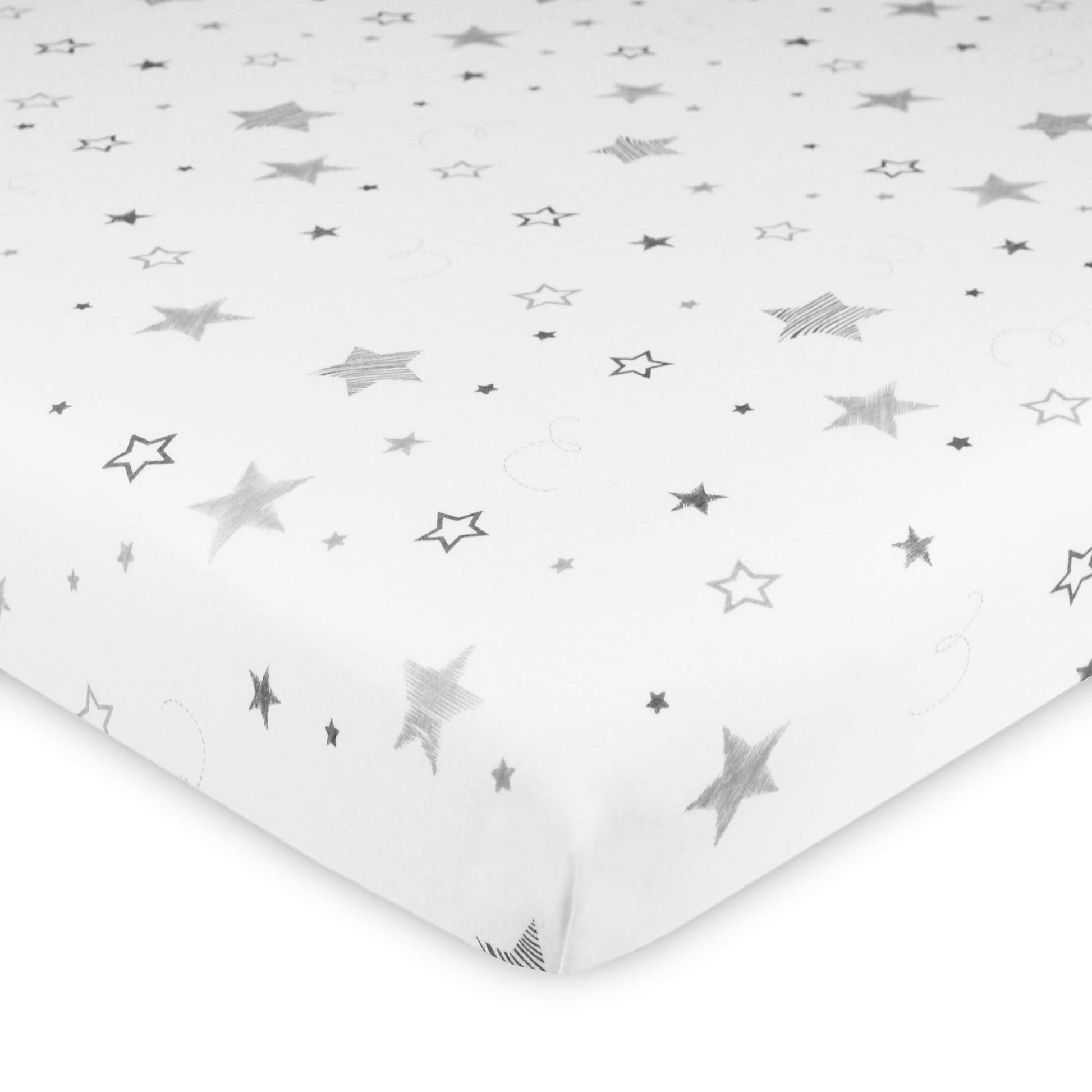 TL Care Fitted Pack N Play Playard Sheet 27 x 39, Soft Breathable Neutral 100% Cotton Jersey Pack and Play Sheet, Super Stars, f