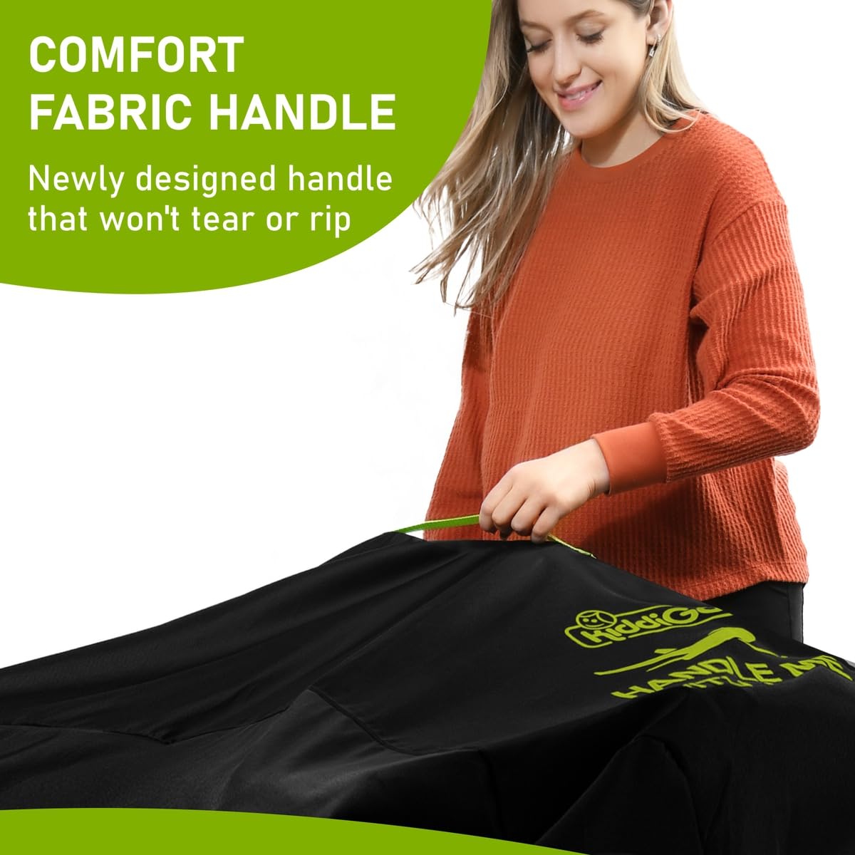 Kiddi Go Travel Stroller Bag For Airplane, Black And Green, 47' H X 24' W X 15' D, Fits Most Large, Single, Double, Jogging S