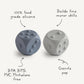 mushie Silicone Dice Press Toy | Baby Sensory Play for 10+ Months (Cambridge Blue/Shifting Sand)