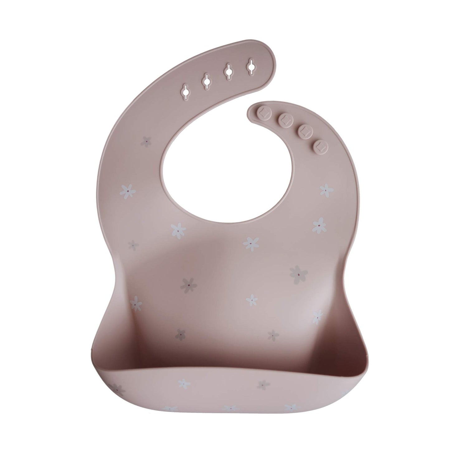 Mushie Silicone Baby Bib | Adjustable Fit Waterproof Bibs (Daisy)