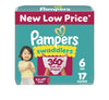 Pampers Diapers - Swaddlers 360 - Size 6, 17 Count, up to 100% Leakproof Comfy Dry Fit, Designed for Easy Changes, Pull On Baby 