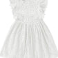 Rjxdlt Toddler Girls Elegant Lace Pom Pom Flutter Sleeve Party Princess Dress 4 Years White 382