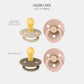 Bibs Pacifiers - Colour 4 Pack | Round Nipple Baby Pacifier | Bpa Free Natural Rubber Latex Soother | Made In Denmark | Size 0-6