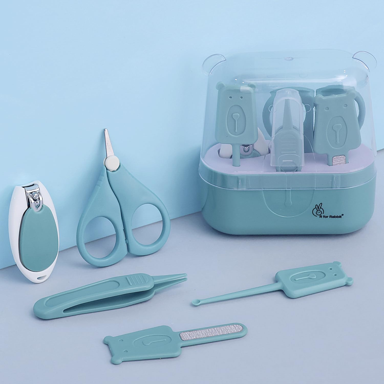 R For Rabbit Stylo Teddy New Born Baby 5 In1 Nail Grooming Kit For Baby Manicure Set With Kids Nail Cutter,Tweezer, Filer, Ear P