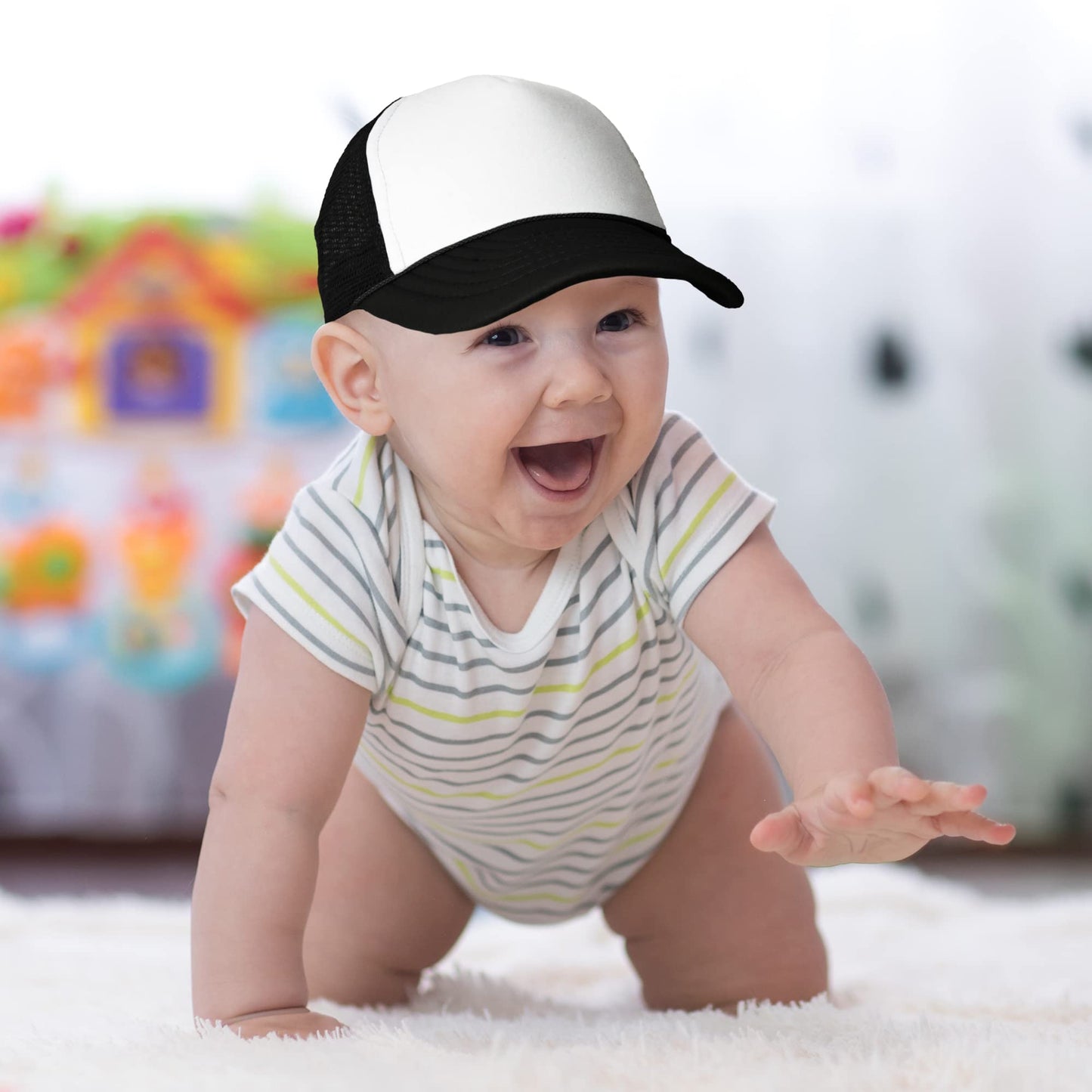 Dalix Infant Trucker Hat Baby Cap Tiny Extra Small Girls Boys In Black White