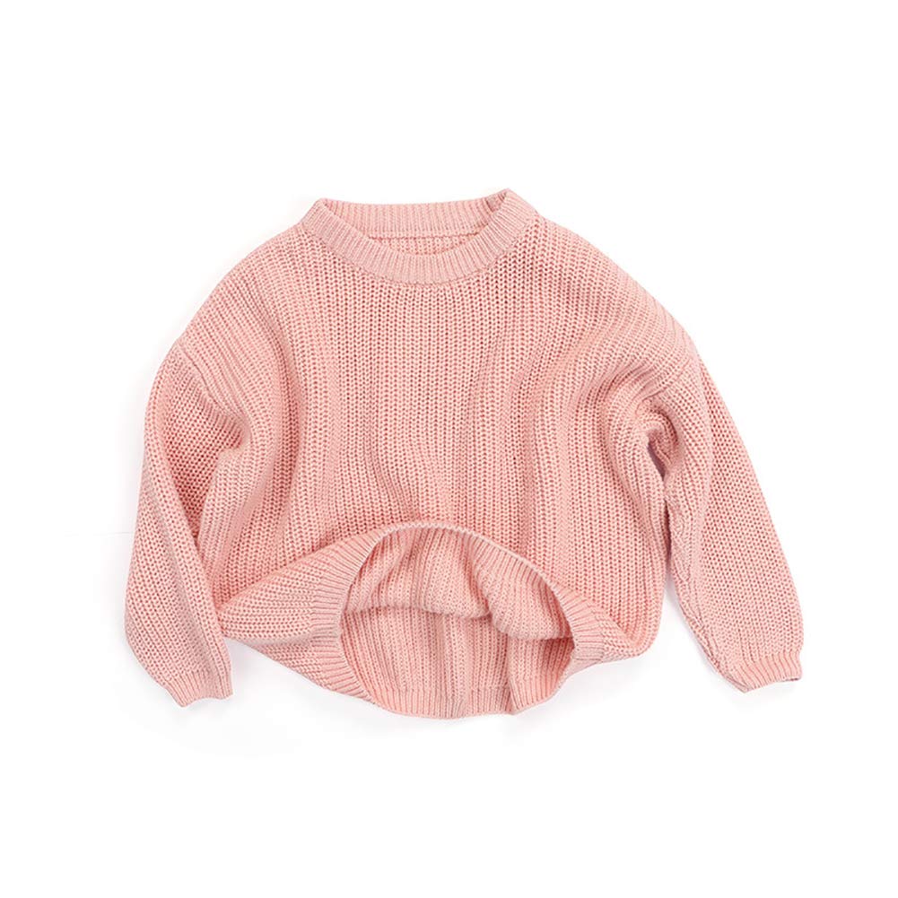 Afunbaby Baby Girl Boy Knit Sweater Blouse Pullover Sweatshirt Warm Crewneck Long Sleeve Tops For Infant Toddler (2-3T,A-Pink)