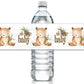Woodland Bear Baby Shower Water Bottle Labels - Brown Bear Waterproof Wrappers - 24 Stickers