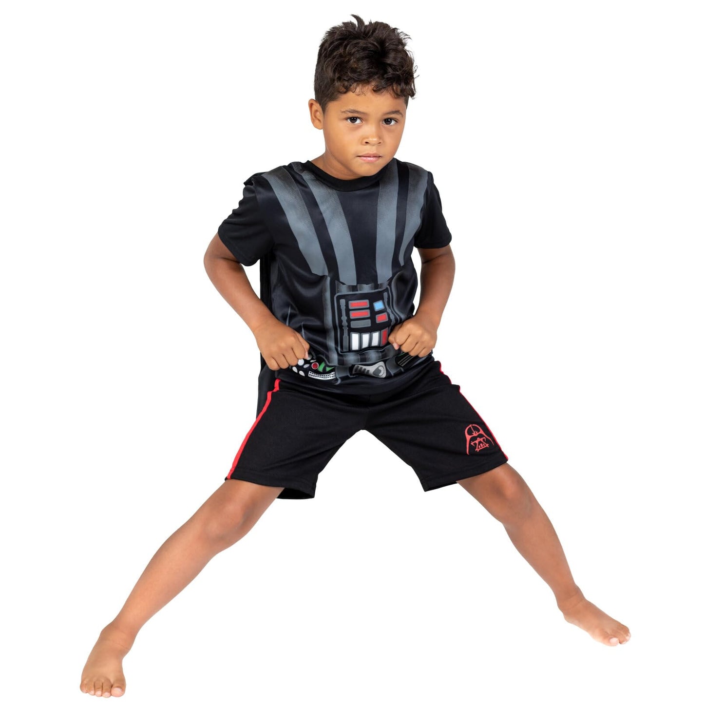 Star Wars Darth Vader Big Boys Costume T-Shirt Shorts And Cape 3 Piece Black 8