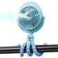 Portable Stroller Fan With Mist, Rechargeable Misting Fan With Water Spray, 270 Pivot Personal Mister Fan With Flexible Tripods