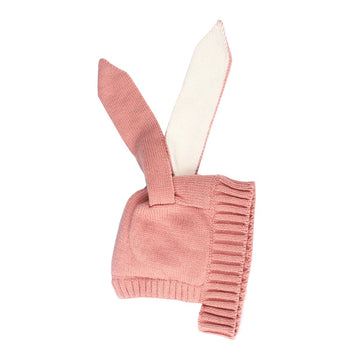 Beanies For Toddler Girls, Winter Unisex Baby Toddler Knitted Hat Long Rabbit Ear Style Cute Cap Pink(Plus Cashmere)