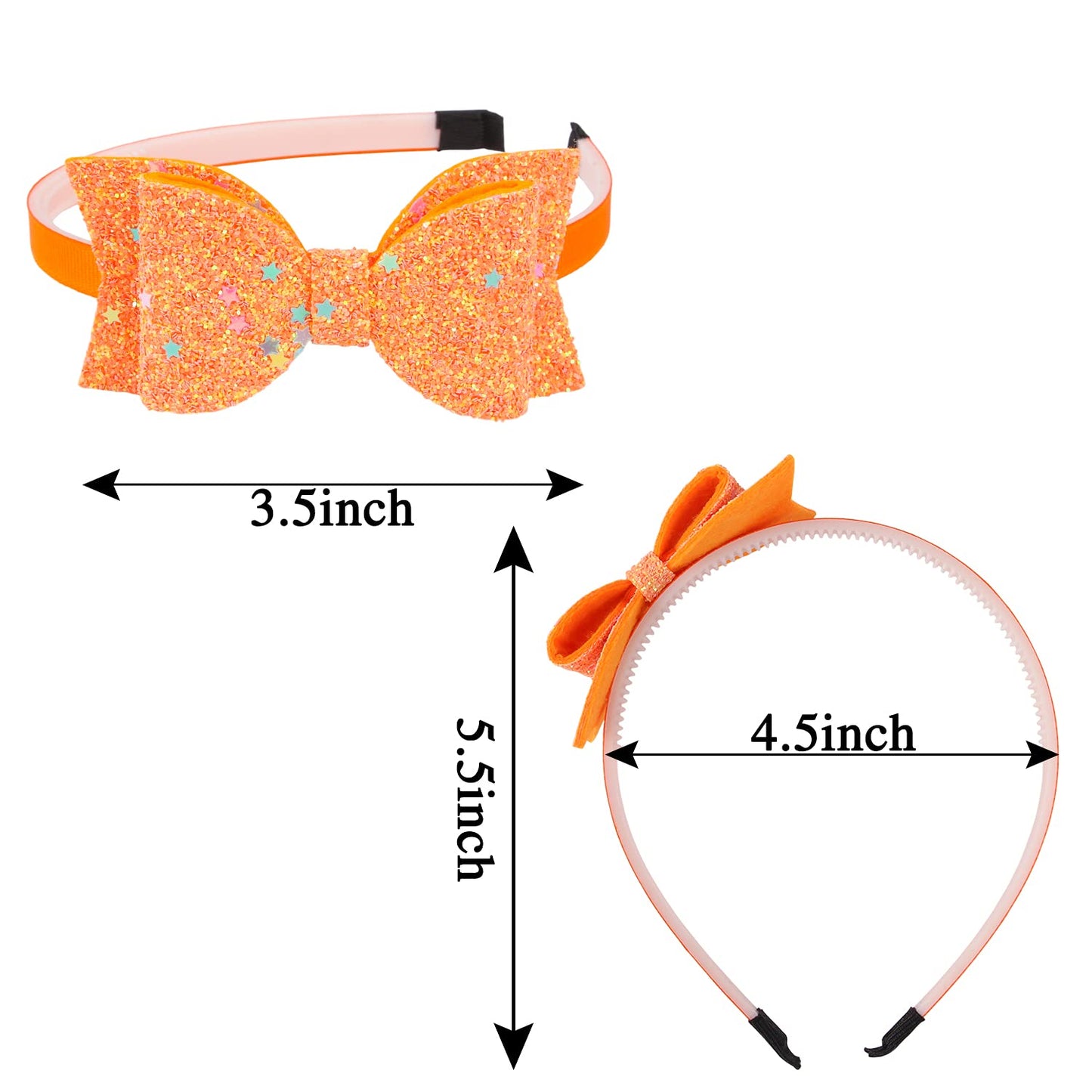 Xima Bows Headbands For Girls,Kids Headbands 3.5 Inch Sequin Glitter Hairband With Bow Little Girls Hair Bands,Pack Of 10