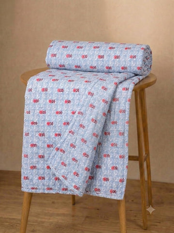 Pure Cotton Baby Dohar Blanket | Soft Reversible AC Quilt for Newborn, Infant & Toddler | Lightweight AllSeason Baby Comforter 