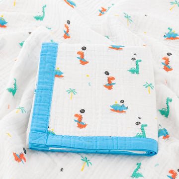 ENKAYBEE 6Layer Muslin Baby Blanket | 100% Cotton Reversible Receiving Blanket | Soft Breathable Quilt for Newborn Babies & Tod