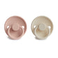Frigg Rope Silkysoft Silicone Baby Pacifier | Made In Denmark | Bpa-Free (Blush/Cream, 6-18 Months)