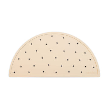 Mushie Silicone Placemat For Kids | Bpa-Free Non-Slip Design (Black Daisy)