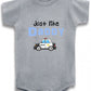 Baby Tee Time Gray Crew Neck Baby Boys' Just Like Daddy Police Car One Piece 6-12 Months