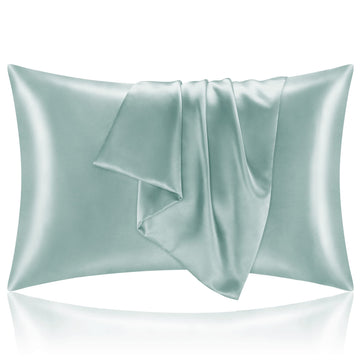 Bedelite Toddler Pillowcases 13X18 Inches - Super Soft And Silky Satin Pillowcase For Hair And Skin 2 Pack, Haze Blue Cooling Pi