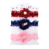 Syga Baby Girls Soft Elastic Headband Set  Pack Of 3 | Lace Flower & Bow Hairbands | Newborn To 3 Years | Comfortable Stretch, 