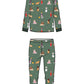 Pj Salvage Kids Unisex Baby Long Sleeve Kids Set My Dog Is My Boo Pajamas, Olive