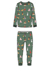 Pj Salvage Kids Unisex Baby Long Sleeve Kids Set My Dog Is My Boo Pajamas, Olive
