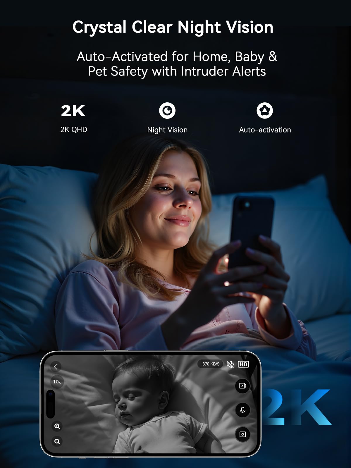 Outinput Indoor Security Camera 2K WiFi Camera?Home Security, Baby Monitor, Pet Camera?App Control, Instant Alert, Motion Detect