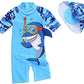 Toddler Baby Boys Swimsuit One Piece Bathing Suit Rash Guard Swimwear Upf 50+ With Hat (Shark, 18-24 Months)