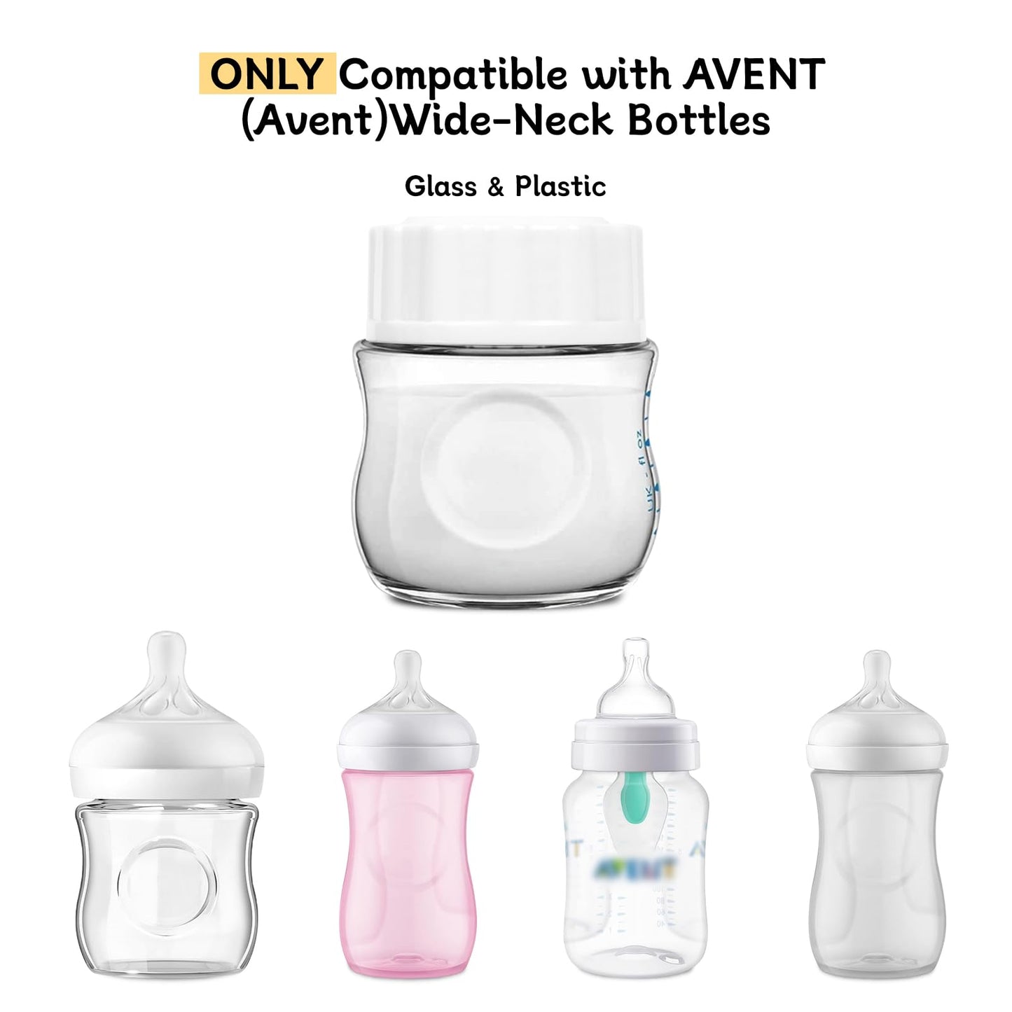 (6-Pcs) Travel Bottle Caps Compatible With Avent Bottles-Baby Bottle Lid-Bottle Lids Replacement-Rewritable Sealing Discs For Av