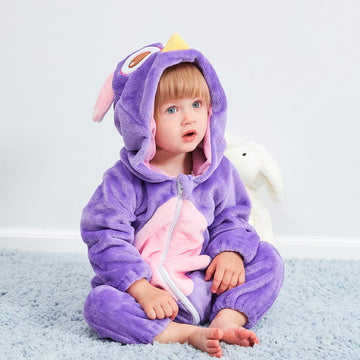 Qzerplay Unisex Kids Baby Owl Bird Halloween Costumes Cartoon Outfit Hooded Homewear 80