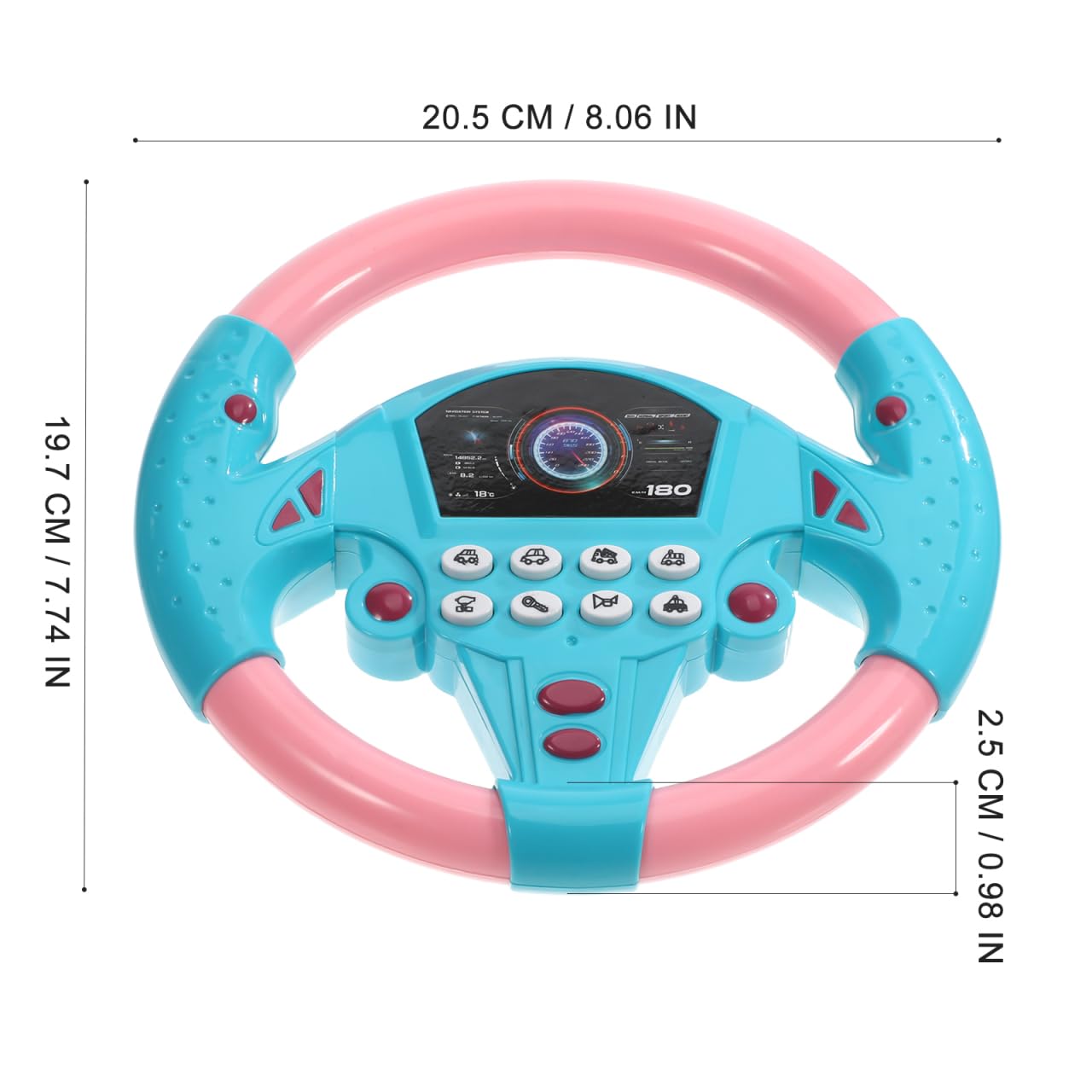 TOYANDONA Steering Wheel Toy Plastic Toy Steering Wheel for Kids Simulated Driving Controller with Light and Music Electric Soun