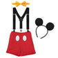 Baby Boys First Birthday Christmas Costume Cake Smash Outfits Y Back Suspenders Bloomers Bowtie Set Mouse Ear #8 Red+Black Boxer