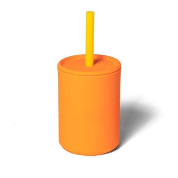 Avanchy Baby Cup With Straw, Training Sippy Cups For Infant To Toddler Kids, Baby Led Weaning 5 Ounce, 6+ Months, Silicone, Oran