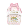 Personalized Baby Diaper Bag Backpack for Women, Custom Name Nursing Mommy Daypack, Diaper Bag for Girls Boys, New Mom Gifts (Cr