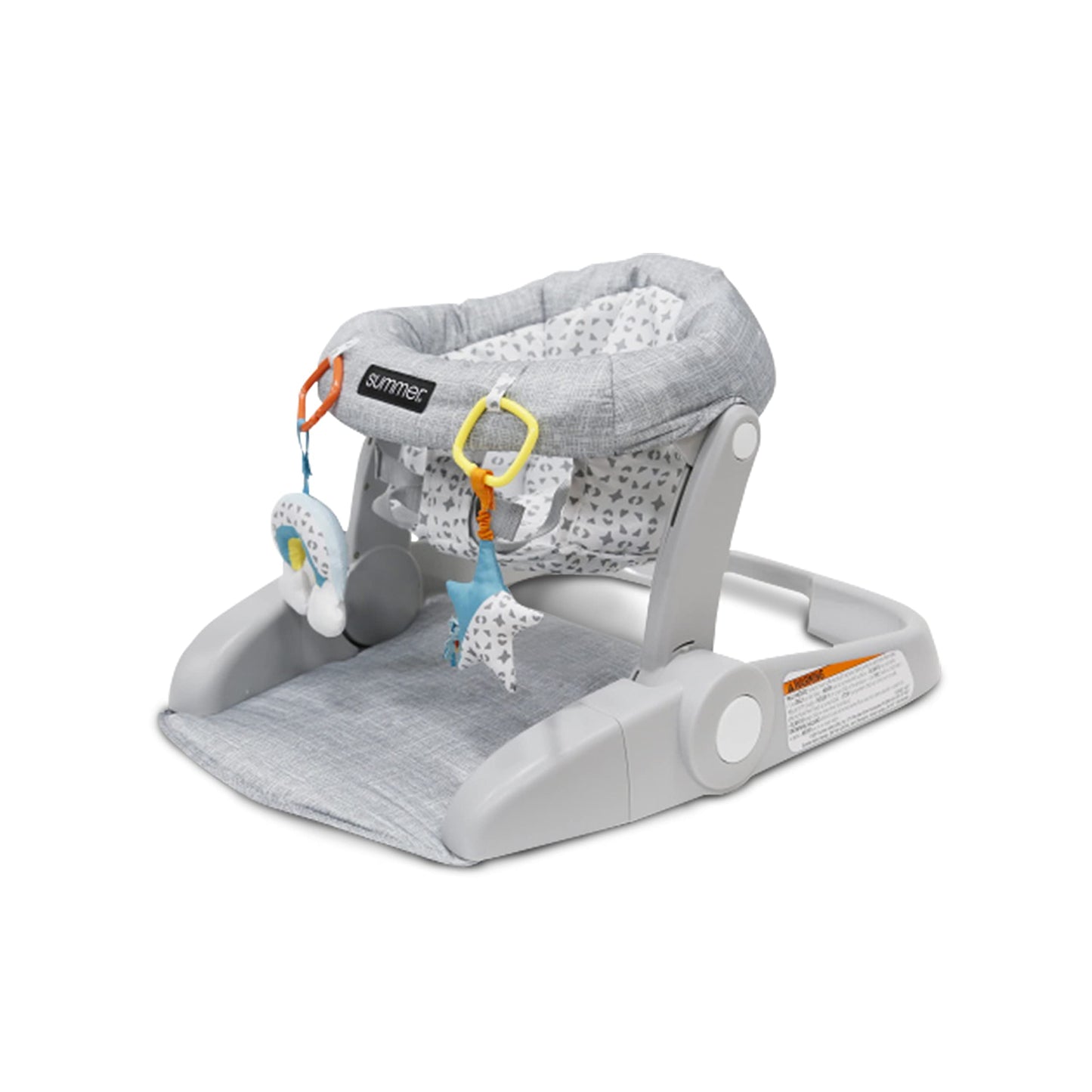 Bright Starts Learn-to-Sit 2-Position Floor Seat (Heather Gray) - Sit Baby Up in This Adjustable Baby Activity Seat Appropriate 